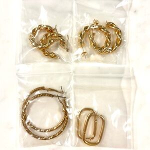 NEW set of 4 gold hoop earrings